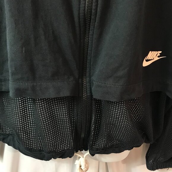 Nike Ladies Faded Black Fishnet Athletic Sport Cut Lightweight Pullover Jacket - Picture 4 of 7